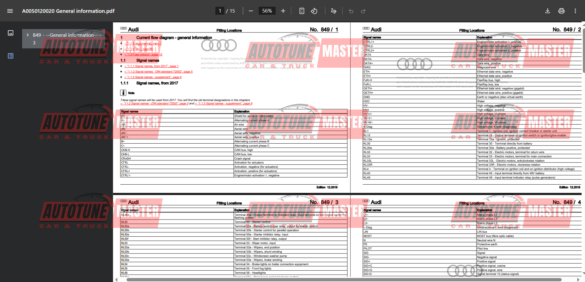Audi Q3 2020 F3N Wiring Diagram