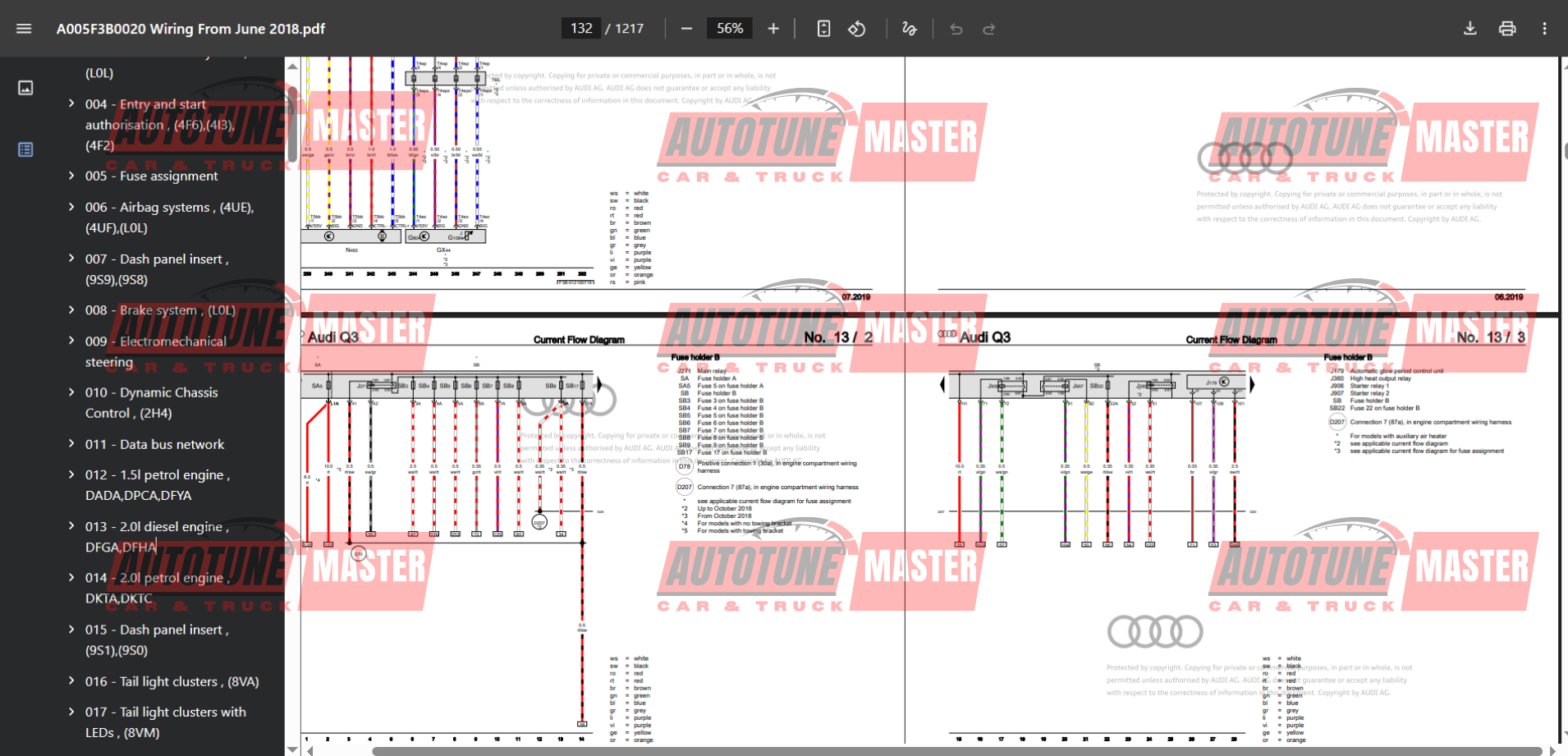 Audi Q3 2020 F3N Wiring Diagram