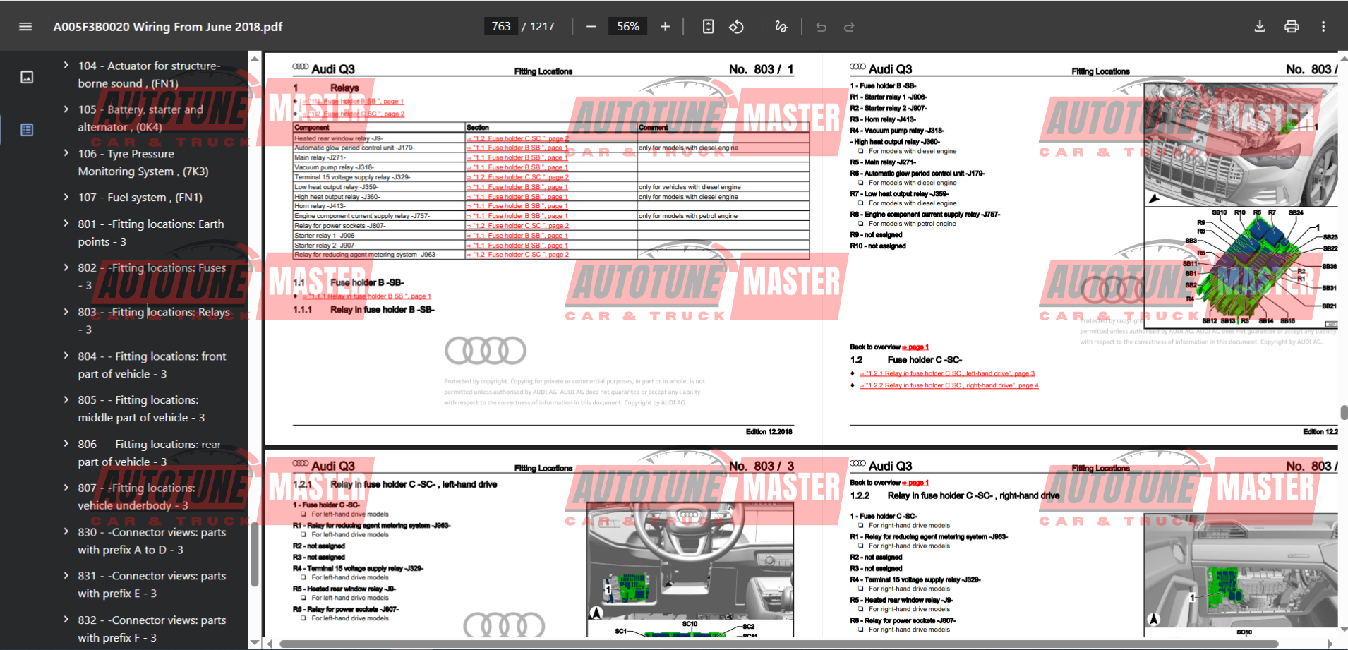 Audi Q3 2020 F3N Wiring Diagram