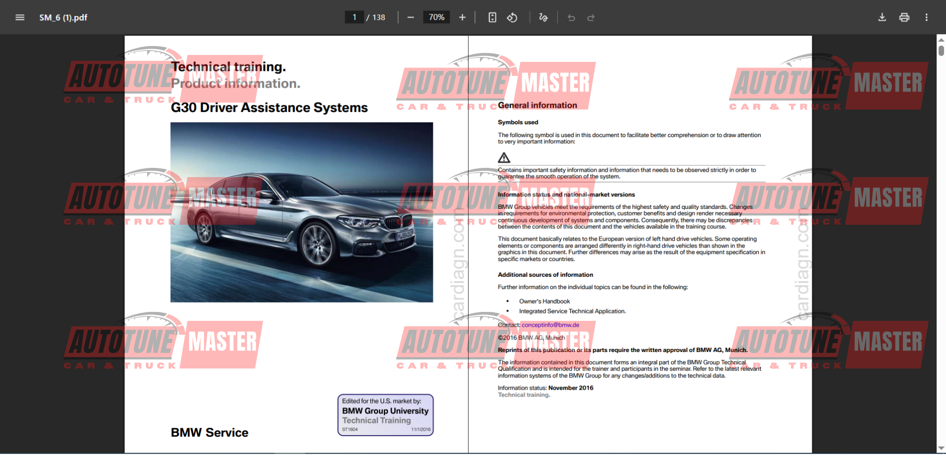 Alternative view of BMW G30 5 Series Service Manual