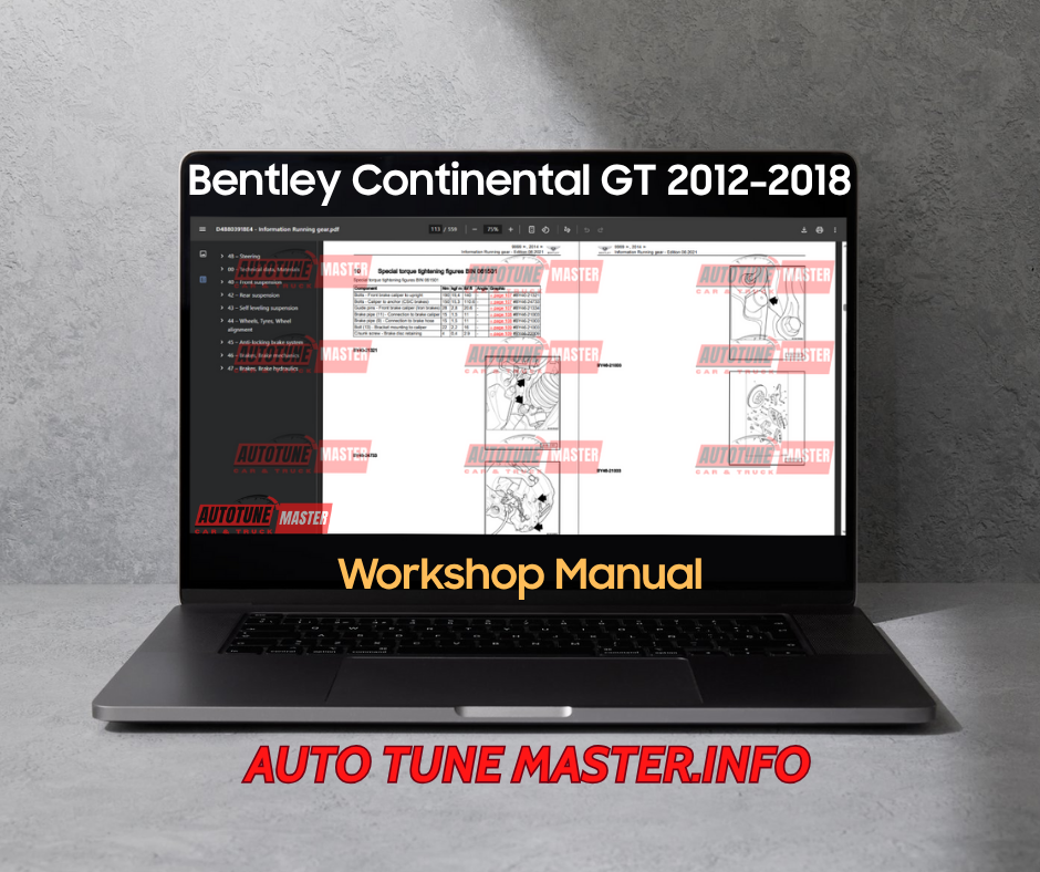 Bentley Continental GT V8 S 2012 - 2018 Workshop Manual -0