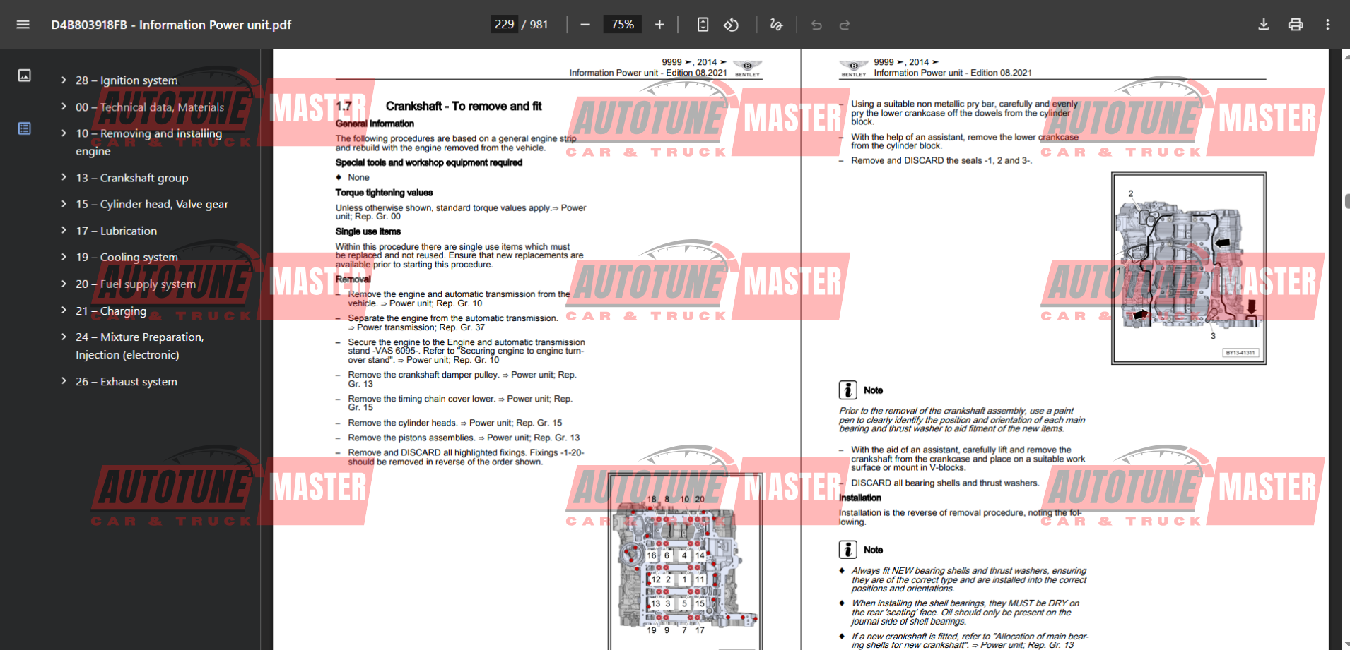 Alternative view of Bentley Continental GT (2012-2018) V8 Wiring Diagram