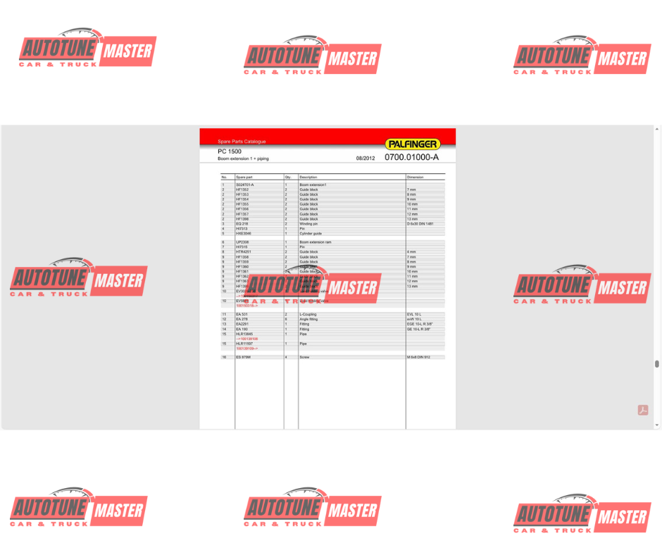 Alternative view of Palfinger Crane Shop Manual Full