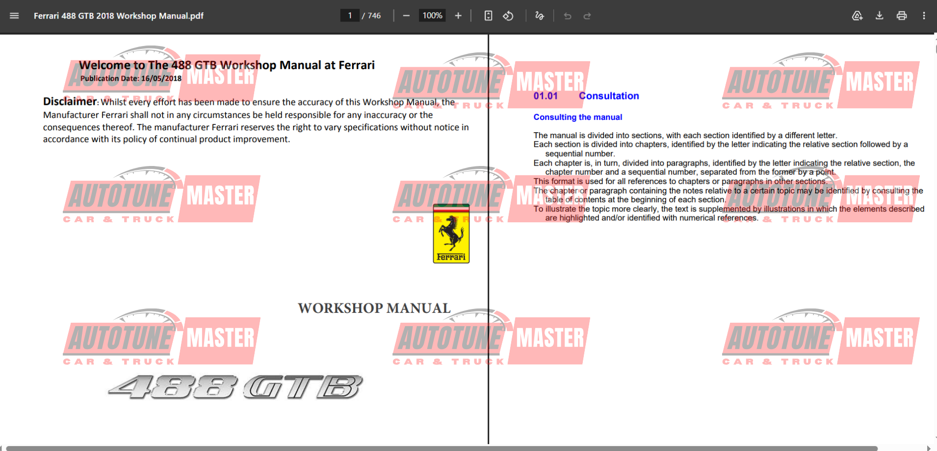 Ferrari 488 GTB 2018 Workshop Manual