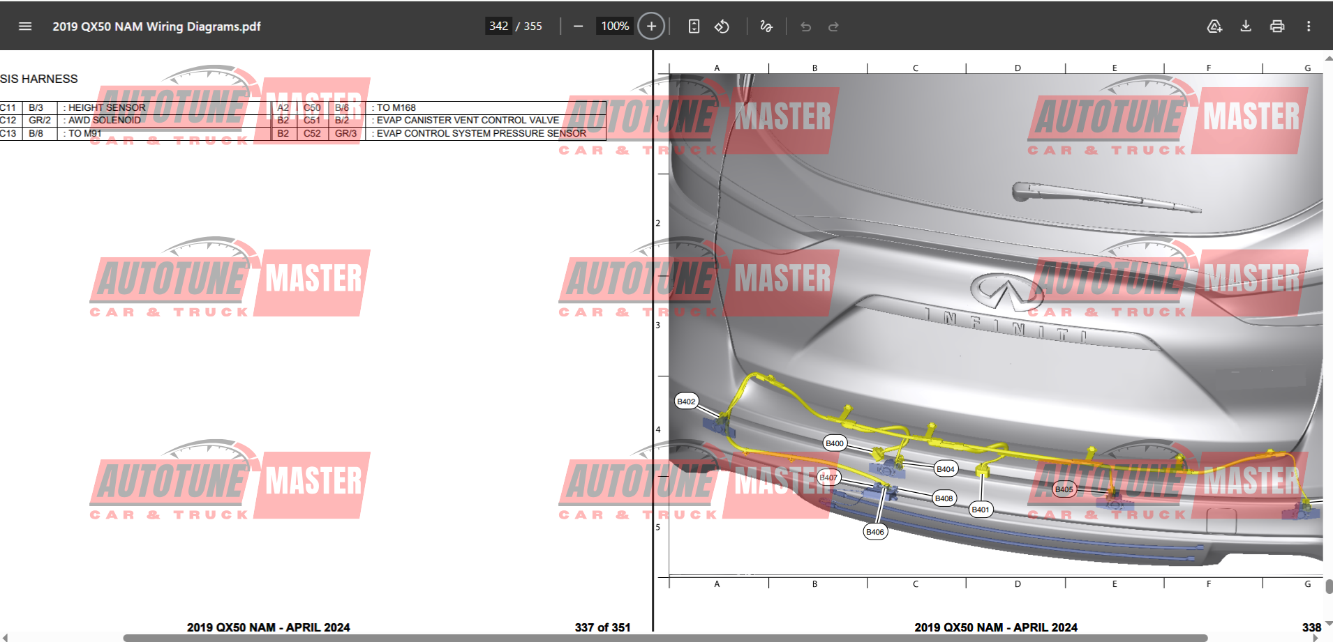 Infiniti QX50 2019 Wiring Diagram