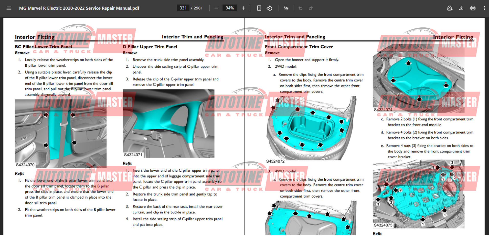 MG Marvel R Electric 2020-2022 Service Repair Manual